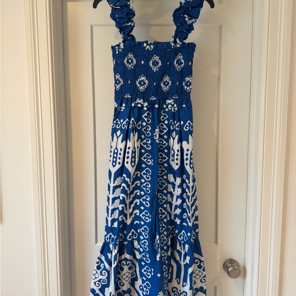 Sea NY blue and white midi dress